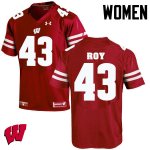 Women's Wisconsin Badgers NCAA #43 Peter Roy Red Authentic Under Armour Stitched College Football Jersey AX31N54RI